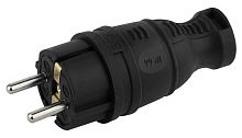 Вилка электрическая с заземлением прямая ЭРА V8-B-IP44 16А IP44 черный картинка 